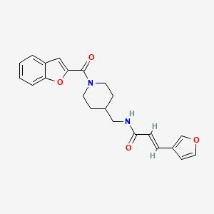 molecular formula C22H22N2O4 B2860735 (E)-N-((1-(benzofuran-2-carbonyl)piperidin-4-yl)methyl)-3-(furan-3-yl)acrylamide CAS No. 1798406-97-9