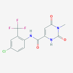 molecular formula C13H9ClF3N3O3 B2860739 N-[4-chloro-2-(trifluoromethyl)phenyl]-6-hydroxy-1-methyl-2-oxo-1,2-dihydro-4-pyrimidinecarboxamide CAS No. 861208-52-8