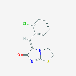 molecular formula C12H9ClN2OS B286074 5-(2-chlorobenzylidene)-2,3-dihydroimidazo[2,1-b][1,3]thiazol-6(5H)-one 