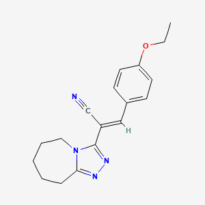 molecular formula C18H20N4O B2860748 (E)-3-(4-乙氧基苯基)-2-(6,7,8,9-四氢-5H-[1,2,4]三唑并[4,3-a]氮杂环-3-基)丙烯腈 CAS No. 303127-02-8