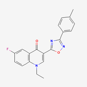 1-ethyl-6-fluoro-3-(3-(p-tolyl)-1,2,4-oxadiazol-5-yl)quinolin-4(1H)-one