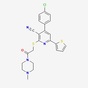 4-(4-Chlorophenyl)-2-{[2-(4-methylpiperazin-1-yl)-2-oxoethyl]sulfanyl}-6-(thiophen-2-yl)pyridine-3-carbonitrile