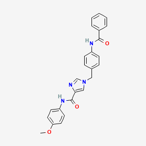 molecular formula C25H22N4O3 B2860775 1-(4-benzamidobenzyl)-N-(4-methoxyphenyl)-1H-imidazole-4-carboxamide CAS No. 1251597-86-0