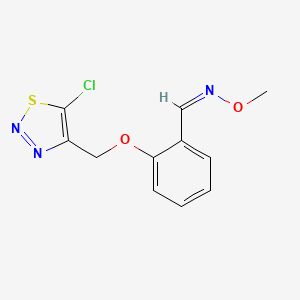 molecular formula C11H10ClN3O2S B2860779 2-[(5-氯-1,2,3-噻二唑-4-基)甲氧基]苯甲醛 O-甲基肟 CAS No. 338954-28-2