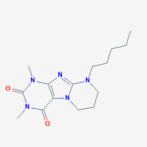 molecular formula C15H23N5O2 B286078 1,3-dimethyl-9-pentyl-6,7,8,9-tetrahydropyrimido[2,1-f]purine-2,4(1H,3H)-dione 
