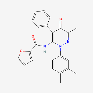 molecular formula C24H21N3O3 B2860781 N-[2-(3,4-dimethylphenyl)-6-methyl-5-oxo-4-phenyl-2,5-dihydropyridazin-3-yl]furan-2-carboxamide CAS No. 896844-14-7