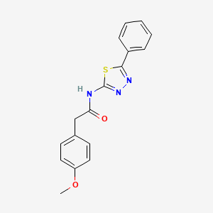 molecular formula C17H15N3O2S B2860784 2-(4-甲氧基苯基)-N-(5-苯基-1,3,4-噻二唑-2-基)乙酰胺 CAS No. 391862-44-5