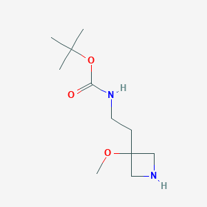 molecular formula C11H22N2O3 B2860789 tert-butyl N-[2-(3-methoxyazetidin-3-yl)ethyl]carbamate CAS No. 2228936-52-3