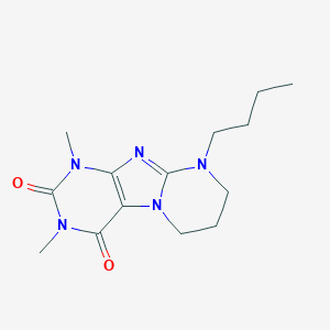 molecular formula C14H21N5O2 B286079 9-butyl-1,3-dimethyl-7,8-dihydro-6H-purino[7,8-a]pyrimidine-2,4-dione 
