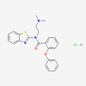 molecular formula C24H24ClN3O2S B2860793 N-(benzo[d]thiazol-2-yl)-N-(2-(dimethylamino)ethyl)-2-phenoxybenzamide hydrochloride CAS No. 1217026-15-7