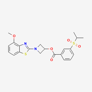 molecular formula C21H22N2O5S2 B2860794 1-(4-Methoxybenzo[d]thiazol-2-yl)azetidin-3-yl 3-(isopropylsulfonyl)benzoate CAS No. 1396862-98-8