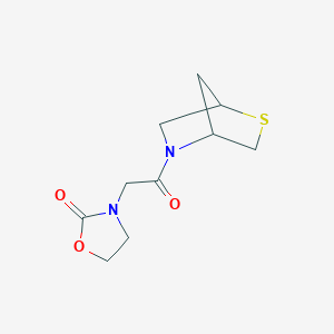 molecular formula C10H14N2O3S B2860799 3-(2-(2-Thia-5-azabicyclo[2.2.1]heptan-5-yl)-2-oxoethyl)oxazolidin-2-one CAS No. 2034208-96-1