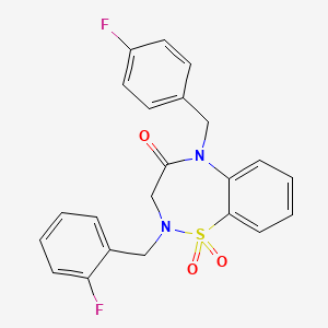 2-(2-fluorobenzyl)-5-(4-fluorobenzyl)-2,3-dihydrobenzo[f][1,2,5]thiadiazepin-4(5H)-one 1,1-dioxide