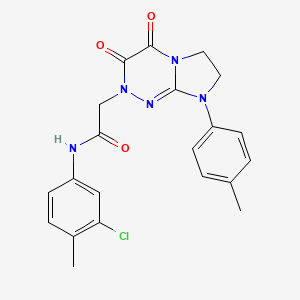 molecular formula C21H20ClN5O3 B2860818 N-(3-chloro-4-methylphenyl)-2-(3,4-dioxo-8-(p-tolyl)-3,4,7,8-tetrahydroimidazo[2,1-c][1,2,4]triazin-2(6H)-yl)acetamide CAS No. 941960-74-3
