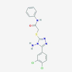 molecular formula C16H13Cl2N5OS B286083 2-{[4-amino-5-(3,4-dichlorophenyl)-4H-1,2,4-triazol-3-yl]sulfanyl}-N-phenylacetamide 