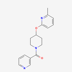 molecular formula C17H19N3O2 B2860830 (4-((6-Methylpyridin-2-yl)oxy)piperidin-1-yl)(pyridin-3-yl)methanone CAS No. 1797597-01-3