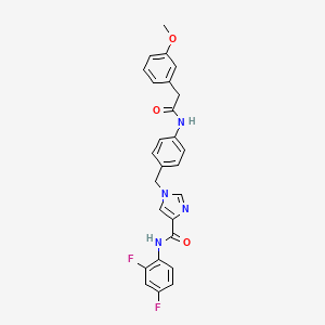 molecular formula C26H22F2N4O3 B2860835 N-(2,4-二氟苯基)-1-(4-(2-(3-甲氧基苯基)乙酰氨基)苄基)-1H-咪唑-4-甲酰胺 CAS No. 1251573-98-4
