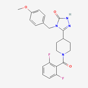 molecular formula C22H22F2N4O3 B2860836 5-[1-(2,6-difluorobenzoyl)piperidin-4-yl]-4-(4-methoxybenzyl)-2,4-dihydro-3H-1,2,4-triazol-3-one CAS No. 1775561-05-1