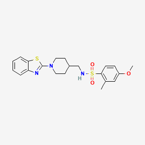 molecular formula C21H25N3O3S2 B2860837 N-((1-(苯并[d]噻唑-2-基)哌啶-4-基)甲基)-4-甲氧基-2-甲基苯磺酰胺 CAS No. 1797591-86-6