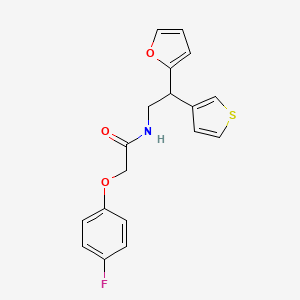 molecular formula C18H16FNO3S B2860843 2-(4-fluorophenoxy)-N-(2-(furan-2-yl)-2-(thiophen-3-yl)ethyl)acetamide CAS No. 2097868-59-0