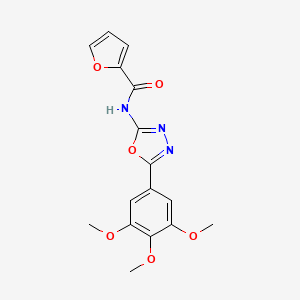 molecular formula C16H15N3O6 B2860844 N-(5-(3,4,5-三甲氧基苯基)-1,3,4-恶二唑-2-基)呋喃-2-甲酰胺 CAS No. 891118-05-1