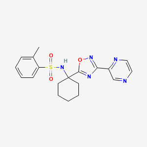 2-methyl-N-(1-(3-(pyrazin-2-yl)-1,2,4-oxadiazol-5-yl)cyclohexyl)benzenesulfonamide