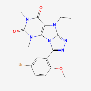 molecular formula C17H17BrN6O3 B2860859 8-(5-溴-2-甲氧基苯基)-5-乙基-1,3-二甲基嘌呤[8,9-c][1,2,4]三唑-2,4-二酮 CAS No. 921858-99-3