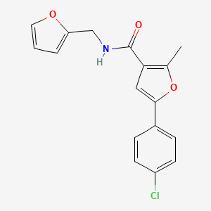 molecular formula C17H14ClNO3 B2860864 5-(4-氯苯基)-N-(呋喃-2-基甲基)-2-甲基呋喃-3-甲酰胺 CAS No. 940997-54-6