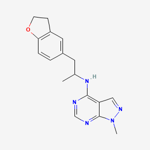 molecular formula C17H19N5O B2860870 N-[1-(2,3-Dihydro-1-benzofuran-5-yl)propan-2-yl]-1-methylpyrazolo[3,4-d]pyrimidin-4-amine CAS No. 2380078-64-6