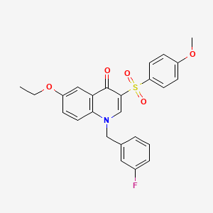 molecular formula C25H22FNO5S B2860871 6-Ethoxy-1-[(3-fluorophenyl)methyl]-3-(4-methoxyphenyl)sulfonylquinolin-4-one CAS No. 872199-18-3