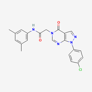 molecular formula C21H18ClN5O2 B2860874 2-(1-(4-chlorophenyl)-4-oxo-1H-pyrazolo[3,4-d]pyrimidin-5(4H)-yl)-N-(3,5-dimethylphenyl)acetamide CAS No. 852440-79-0