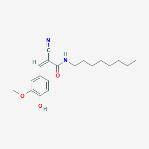 molecular formula C19H26N2O3 B2860888 (Z)-2-Cyano-3-(4-hydroxy-3-methoxyphenyl)-N-octylprop-2-enamide CAS No. 744231-17-2