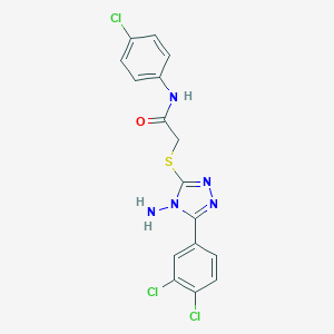 molecular formula C16H12Cl3N5OS B286090 2-{[4-amino-5-(3,4-dichlorophenyl)-4H-1,2,4-triazol-3-yl]sulfanyl}-N-(4-chlorophenyl)acetamide 