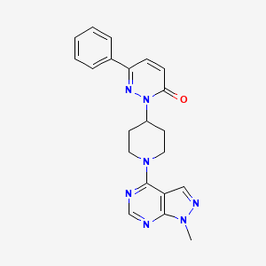 B2860918 2-[1-(1-Methylpyrazolo[3,4-d]pyrimidin-4-yl)piperidin-4-yl]-6-phenylpyridazin-3-one CAS No. 2379996-05-9