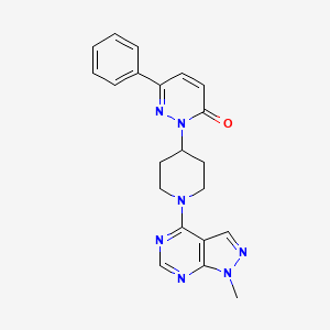 molecular formula C21H21N7O B2860918 2-[1-(1-Methylpyrazolo[3,4-d]pyrimidin-4-yl)piperidin-4-yl]-6-phenylpyridazin-3-one CAS No. 2379996-05-9