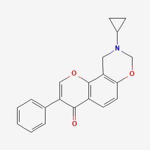molecular formula C20H17NO3 B2860919 9-cyclopropyl-3-phenyl-9,10-dihydrochromeno[8,7-e][1,3]oxazin-4(8H)-one CAS No. 946235-41-2