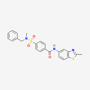 molecular formula C23H21N3O3S2 B2860920 4-[benzyl(methyl)sulfamoyl]-N-(2-methyl-1,3-benzothiazol-5-yl)benzamide CAS No. 683261-44-1