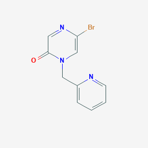 molecular formula C10H8BrN3O B2860922 5-Bromo-1-(pyridin-2-ylmethyl)pyrazin-2(1H)-one CAS No. 2092159-12-9