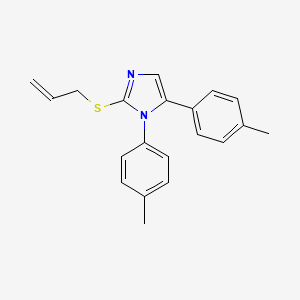 molecular formula C20H20N2S B2860923 2-(烯丙基硫)-1,5-二对甲苯基-1H-咪唑 CAS No. 1206996-37-3