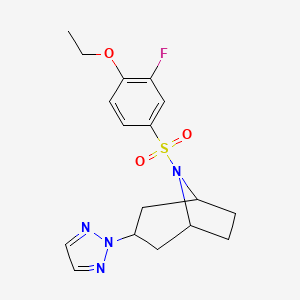 molecular formula C17H21FN4O3S B2860926 (1R,5S)-8-((4-ethoxy-3-fluorophenyl)sulfonyl)-3-(2H-1,2,3-triazol-2-yl)-8-azabicyclo[3.2.1]octane CAS No. 2108953-73-5