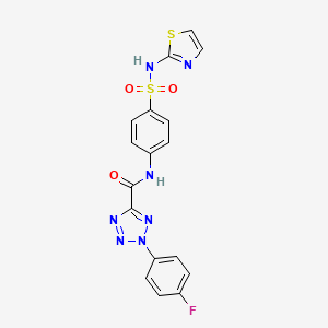 molecular formula C17H12FN7O3S2 B2860928 2-(4-氟苯基)-N-(4-(N-(噻唑-2-基)磺酰胺基)苯基)-2H-四唑-5-甲酰胺 CAS No. 1396879-47-2