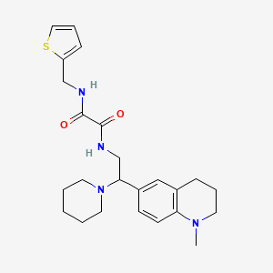 molecular formula C24H32N4O2S B2860929 N1-(2-(1-甲基-1,2,3,4-四氢喹啉-6-基)-2-(哌啶-1-基)乙基)-N2-(噻吩-2-基甲基)草酰胺 CAS No. 922096-41-1