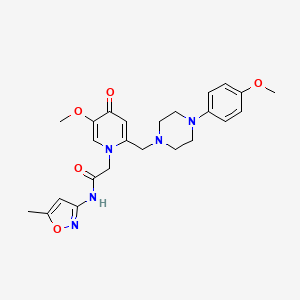 molecular formula C24H29N5O5 B2860931 2-(5-甲氧基-2-((4-(4-甲氧基苯基)哌嗪-1-基)甲基)-4-氧代吡啶-1(4H)-基)-N-(5-甲基异恶唑-3-基)乙酰胺 CAS No. 921463-88-9