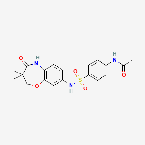 N-(4-(N-(3,3-dimethyl-4-oxo-2,3,4,5-tetrahydrobenzo[b][1,4]oxazepin-8-yl)sulfamoyl)phenyl)acetamide