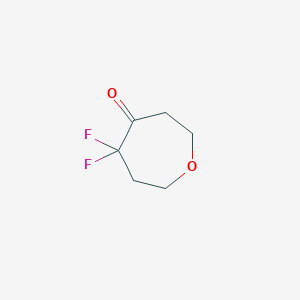 molecular formula C6H8F2O2 B2860938 5,5-Difluorooxepan-4-one CAS No. 2168212-63-1