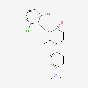 molecular formula C21H20Cl2N2O B2860943 3-(2,6-dichlorobenzyl)-1-[4-(dimethylamino)phenyl]-2-methyl-4(1H)-pyridinone CAS No. 339017-31-1