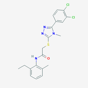 molecular formula C20H20Cl2N4OS B286095 2-{[5-(3,4-dichlorophenyl)-4-methyl-4H-1,2,4-triazol-3-yl]sulfanyl}-N-(2-ethyl-6-methylphenyl)acetamide 