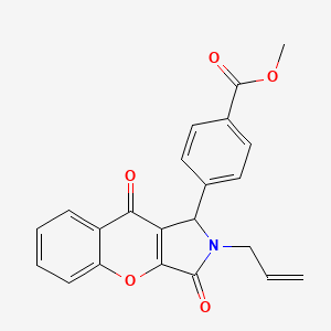 molecular formula C22H17NO5 B2860951 4-(3,9-二氧代-2-丙-2-烯基-1H-色烯并[2,3-c]吡咯-1-基)苯甲酸甲酯 CAS No. 877783-07-8