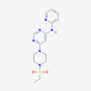 molecular formula C15H20N6O2S B2860959 6-(4-(乙基磺酰基)哌嗪-1-基)-N-(吡啶-2-基)嘧啶-4-胺 CAS No. 1428370-73-3