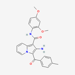 molecular formula C25H23N3O4 B2860964 2-氨基-N-(2,4-二甲氧基苯基)-3-(4-甲基苯甲酰)吲哚并[1,2-a]喹唑啉-1-甲酰胺 CAS No. 898453-30-0